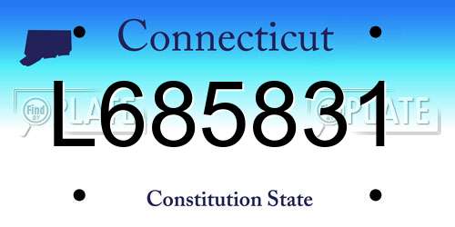 L685831 Connecticut License Plate