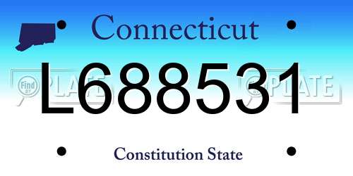 L688531 Connecticut License Plate