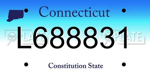 L688831 Connecticut License Plate