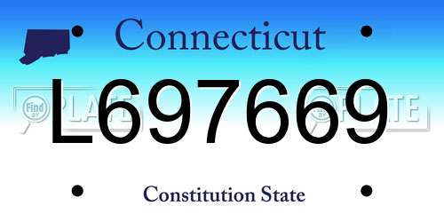L697669 Connecticut License Plate