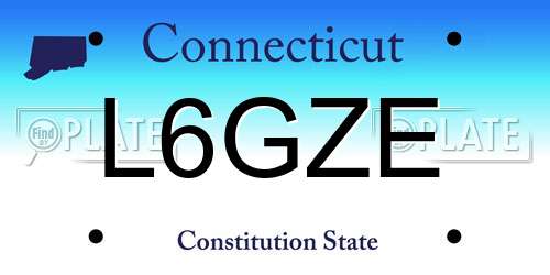 L6GZE Connecticut License Plate