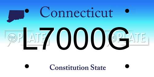 L7000G Connecticut License Plate