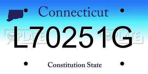 L70251G Connecticut License Plate