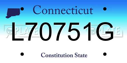 L70751G Connecticut License Plate