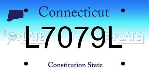 L7079L Connecticut License Plate