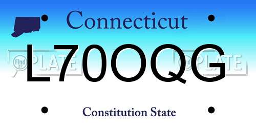 L70OQG Connecticut License Plate