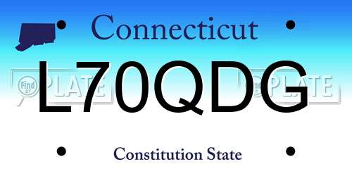 L70QDG Connecticut License Plate