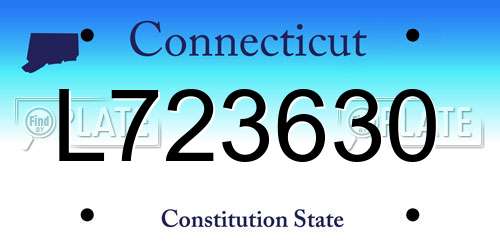 L723630 Connecticut License Plate