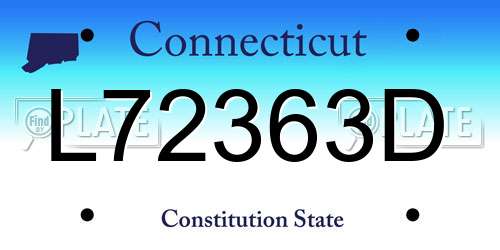 L72363D Connecticut License Plate
