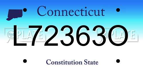 L72363O Connecticut License Plate