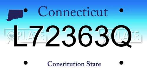 L72363Q Connecticut License Plate