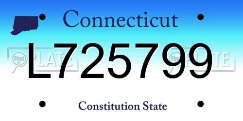 L725799 Connecticut License Plate
