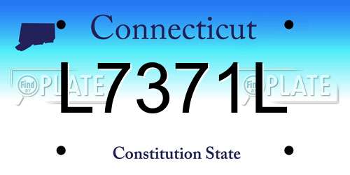 L7371L Connecticut License Plate