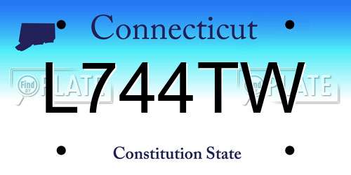 L744TW Connecticut License Plate