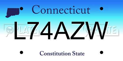 L74AZW Connecticut License Plate