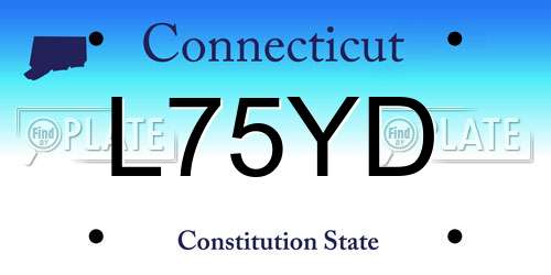 L75YD Connecticut License Plate