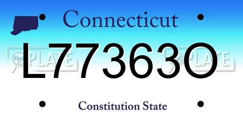 L77363O Connecticut License Plate