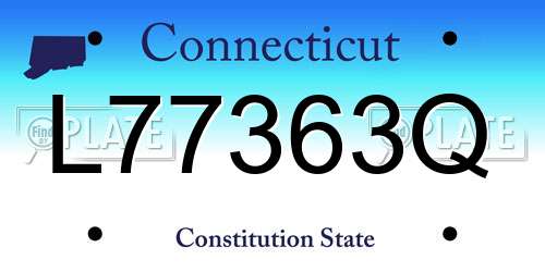 L77363Q Connecticut License Plate