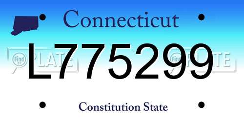 L775299 Connecticut License Plate