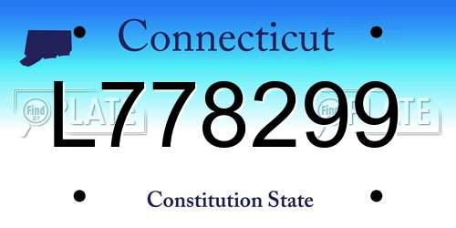 L778299 Connecticut License Plate