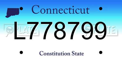L778799 Connecticut License Plate