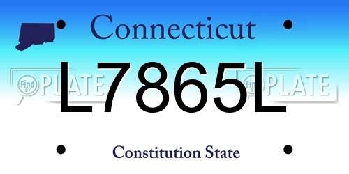 L7865L Connecticut License Plate