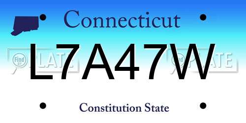 L7A47W Connecticut License Plate