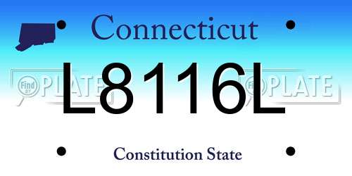 L8116L Connecticut License Plate
