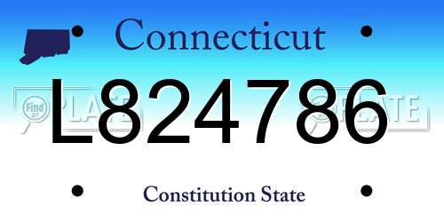 L824786 Connecticut License Plate