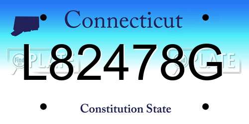 L82478G Connecticut License Plate