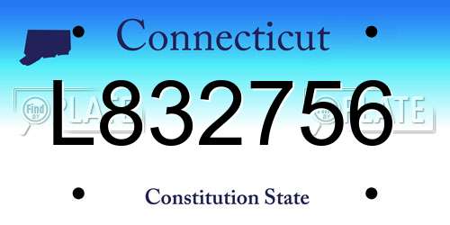 L832756 Connecticut License Plate
