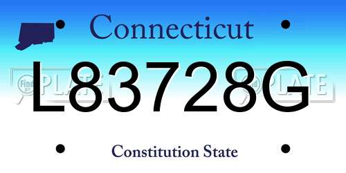 L83728G Connecticut License Plate