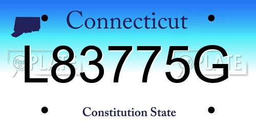 L83775G Connecticut License Plate