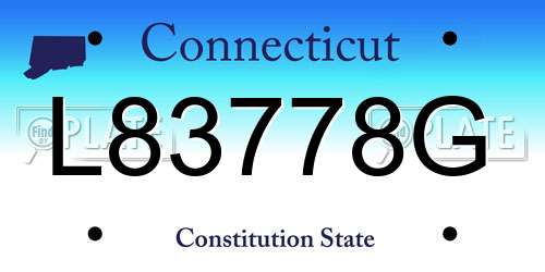 L83778G Connecticut License Plate