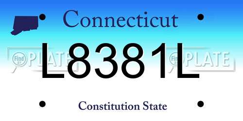 L8381L Connecticut License Plate