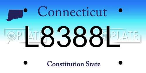 L8388L Connecticut License Plate