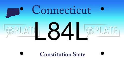 L84L Connecticut License Plate