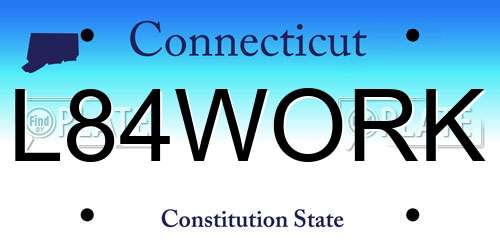 L84WORK Connecticut License Plate