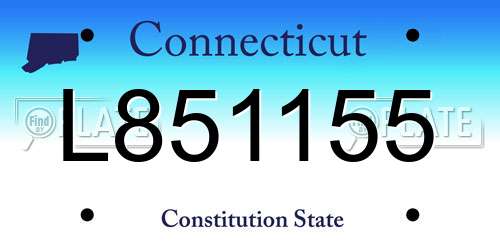 L851155 Connecticut License Plate