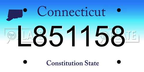 L851158 Connecticut License Plate