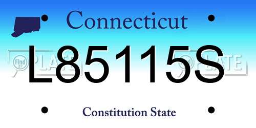 L85115S Connecticut License Plate