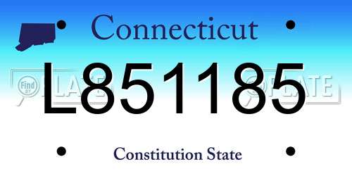 L851185 Connecticut License Plate