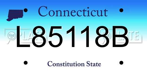 L85118B Connecticut License Plate