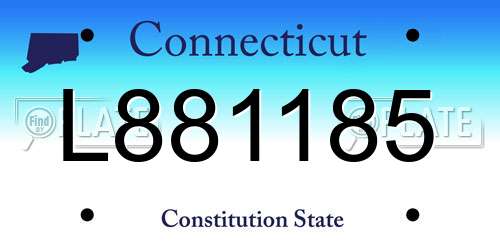 L881185 Connecticut License Plate