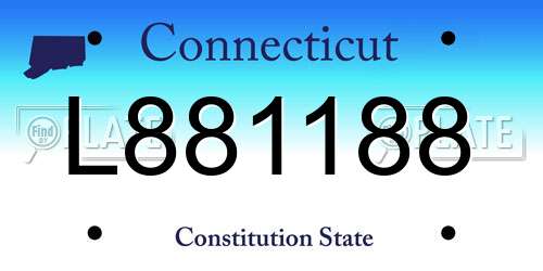 L881188 Connecticut License Plate