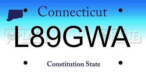 L89GWA Connecticut License Plate