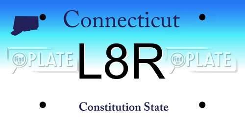 L8R Connecticut License Plate