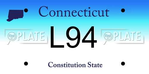 L94 Connecticut License Plate