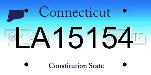 LA15154 Connecticut License Plate