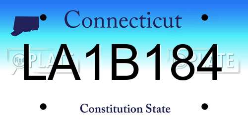 LA1B184 Connecticut License Plate